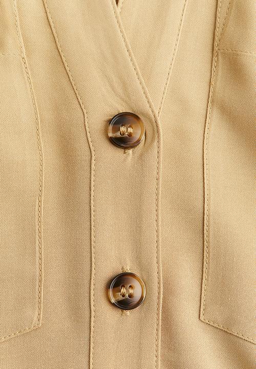 H&M - Tie-belt shirt dress - beige
