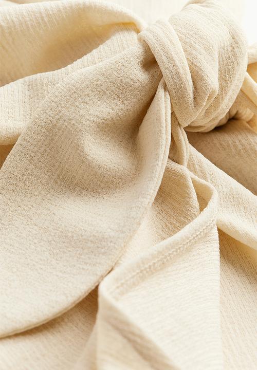 H&M - Textured wrap dress - light beige