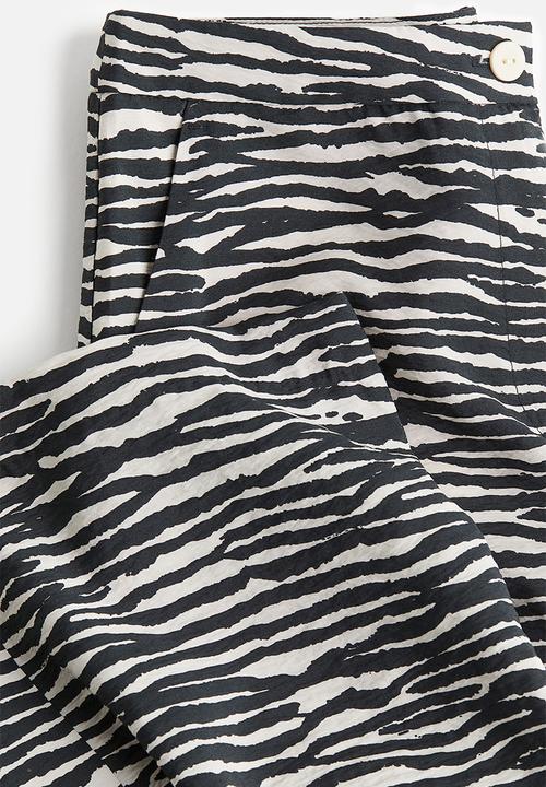 H&M - Wide trousers - white & black multi