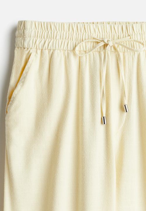 H&M - Wide pull-on trousers - light yellow