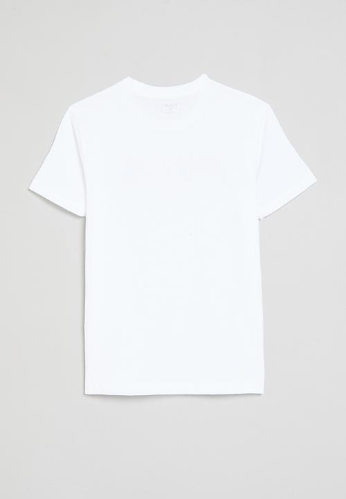 POLO - Boys carl printed ss tee - white