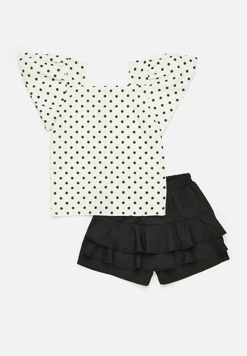 Pop Candy - Top and short set-black & white