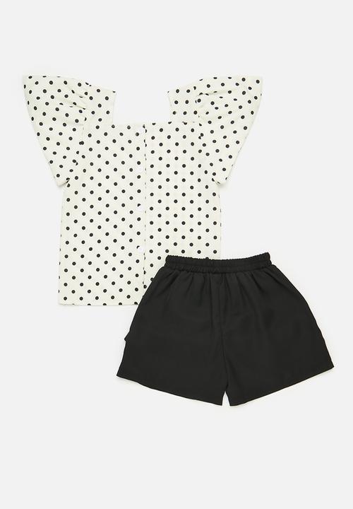 Pop Candy - Top and short set-black & white
