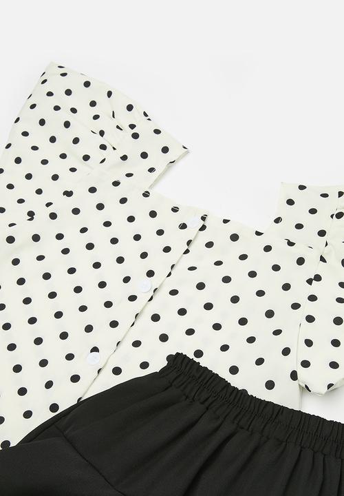 Pop Candy - Top and short set-black & white