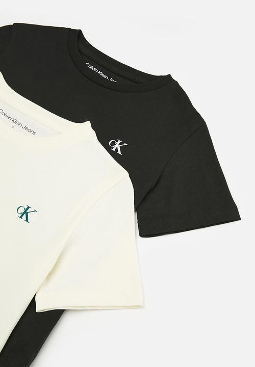 Calvin Klein - Ckjk 2-Pack monogram top kids - papyrus & ck black