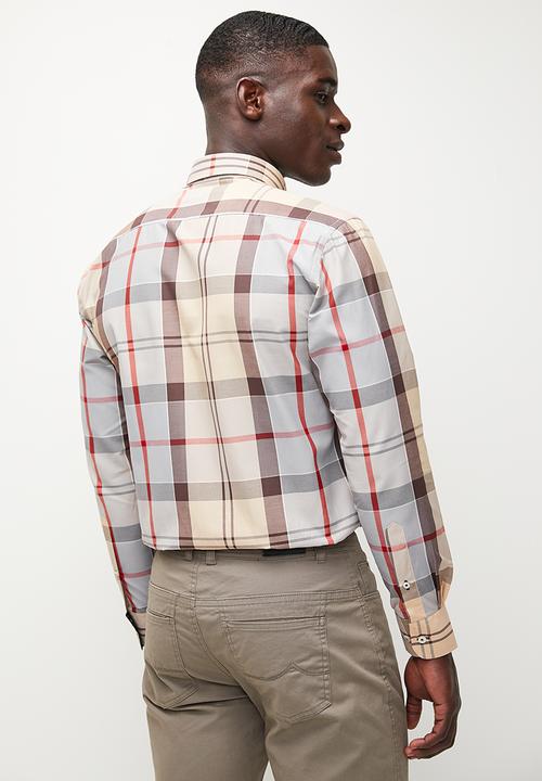 Pierre Cardin - Checking Smart Shirt  - Stone