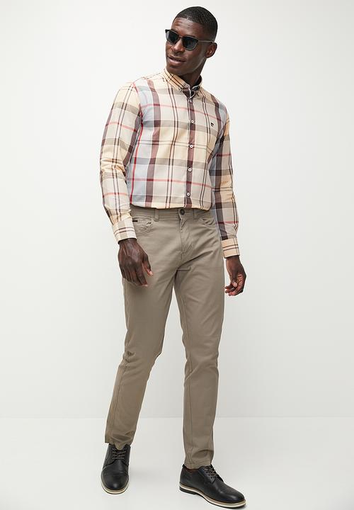 Pierre Cardin - Checking Smart Shirt  - Stone