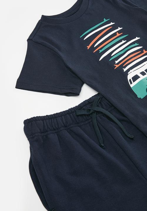 Pop Candy - Tee & short set - navy blue