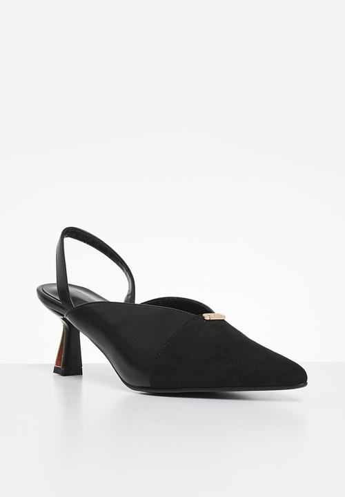 POLO - Pointed slingback heel - black