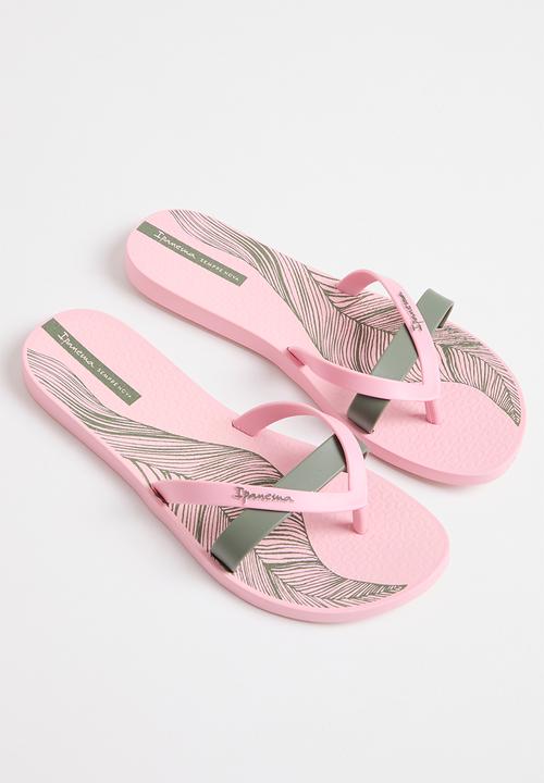 Ipanema - Kirei print flip flop - pink green