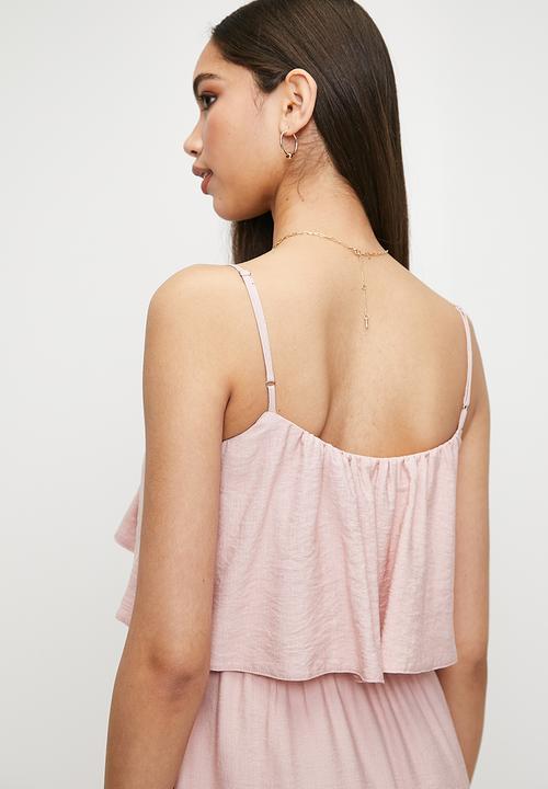 MILLA - Frill detail maxi dress - pink