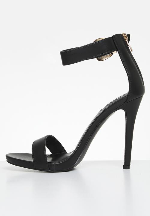 Plum - Julia ankle strap heel - black