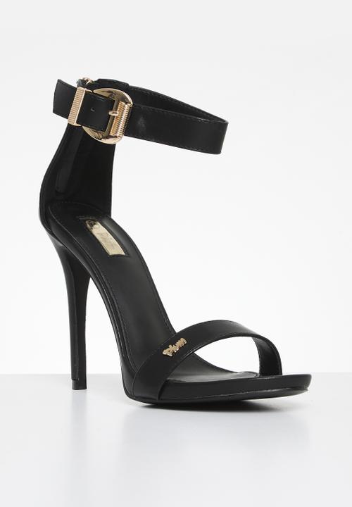 Plum - Julia ankle strap heel - black