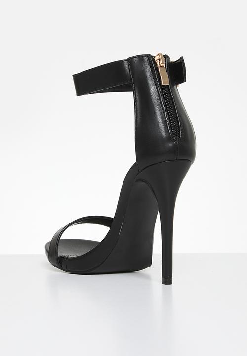 Plum - Julia ankle strap heel - black