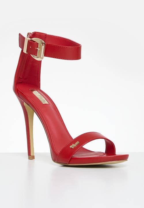 Plum - Julia ankle strap heel - red