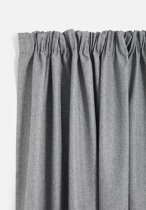 Design Collection - Blockout taped curtain - Mid Grey Slub