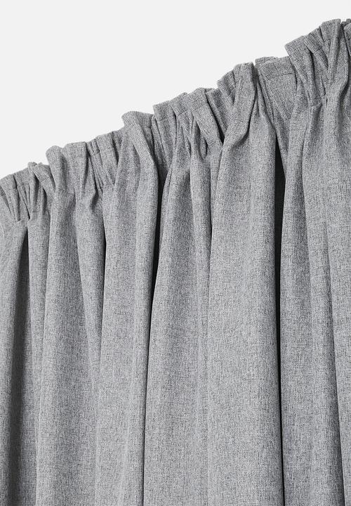 Design Collection - Blockout taped curtain - Mid Grey Slub