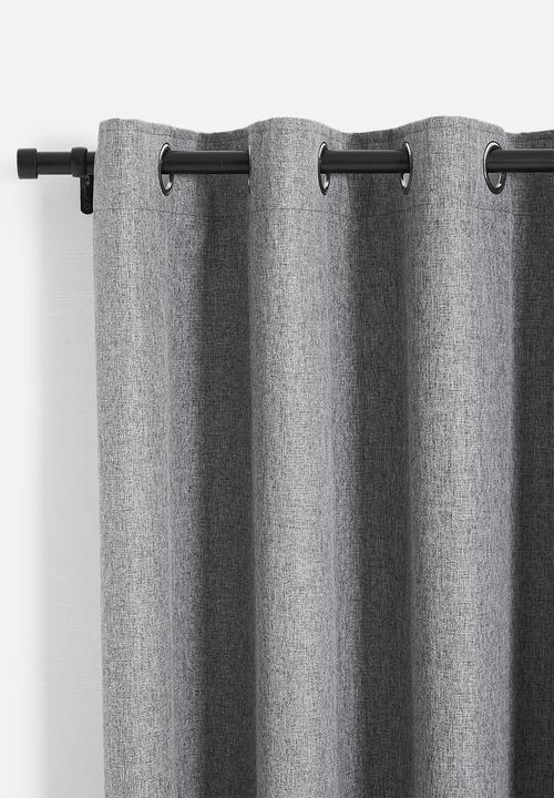 Design Collection - Blockout eyelet curtain - Mid Grey Slub