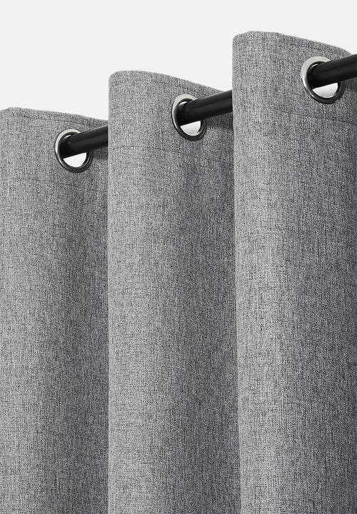 Design Collection - Blockout eyelet curtain - Mid Grey Slub
