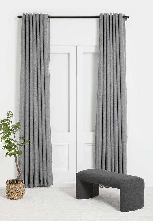 Design Collection - Blockout eyelet curtain - Mid Grey Slub