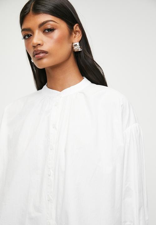Superbalist - Bubble sleeve mandarin shirt - white