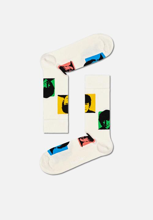 Happy Socks - Beatles silhouettes sock - white