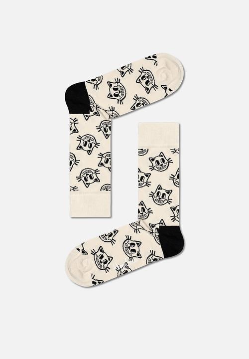 Happy Socks - Cat sock - white