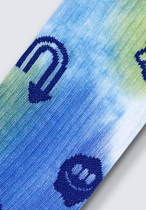 Happy Socks - Hyper tie-dye sneaker sock - blue