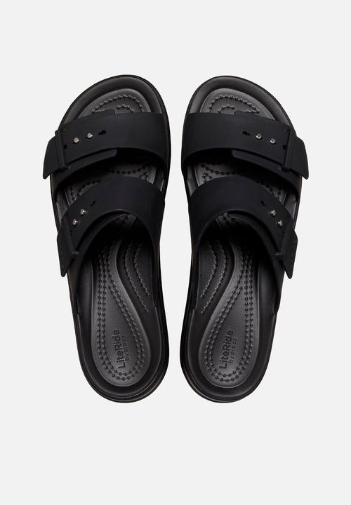 Crocs - Brooklyn buckle low wedge - black