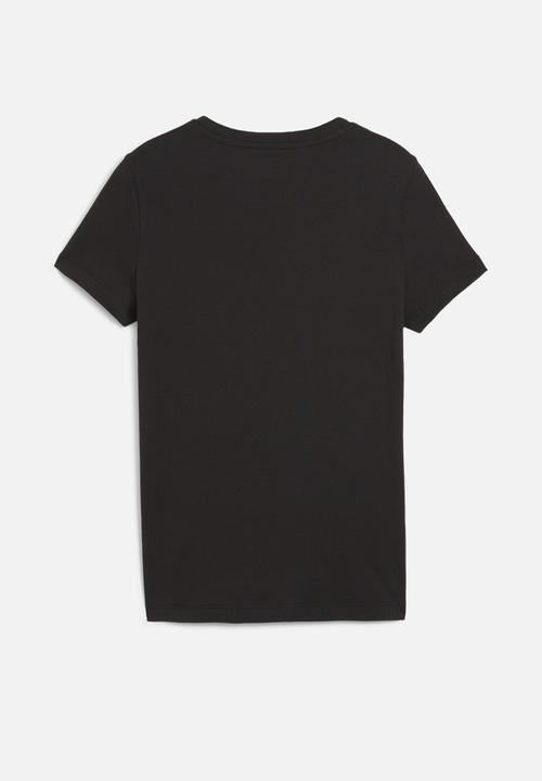 PUMA - Ess+ Script Metallic Tee G - Puma Black-Gold Foil