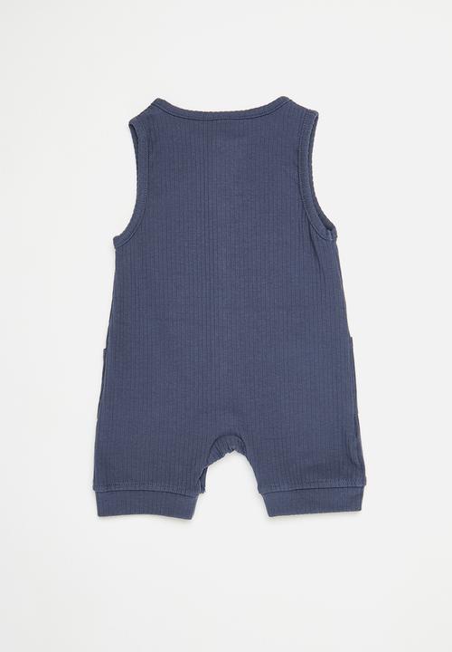Pop Candy - Button down romper - dark blue