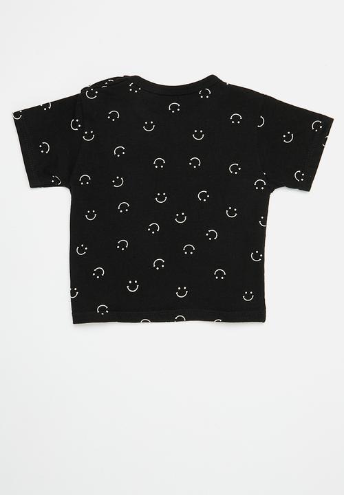 Pop Candy - Smiley print tee - black