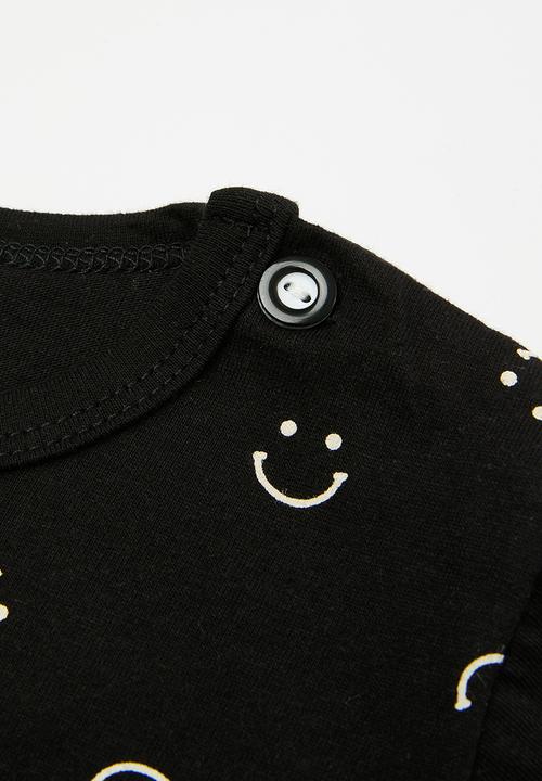 Pop Candy - Smiley print tee - black