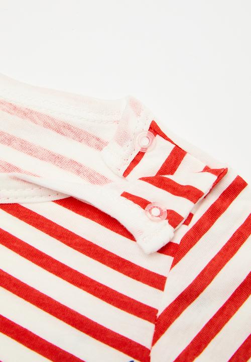 Pop Candy - Striped romper - red & white