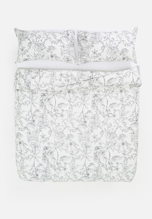 Sixth Floor - Pure Cotton Floral Toile Duvet Cover Set - Beige