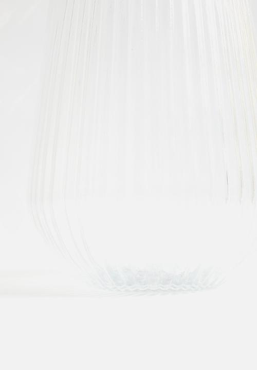 Silk By Design - Ribbed Glass Vase - clear