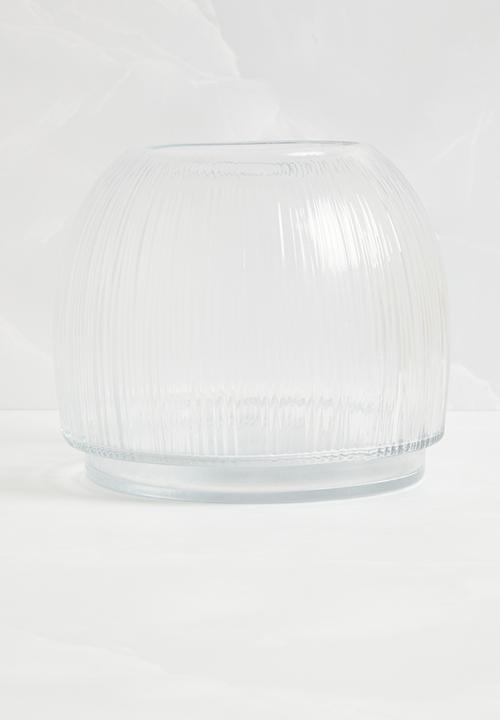 Round Ribbed Glass Vase