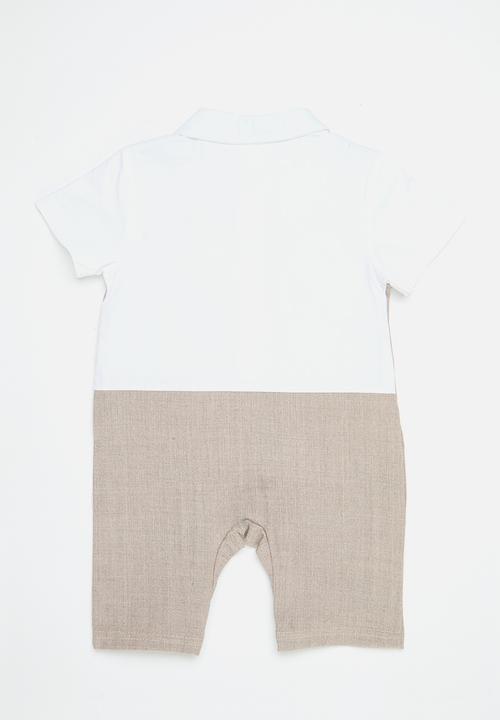 Pop Candy - Shirt & tie romper - beige