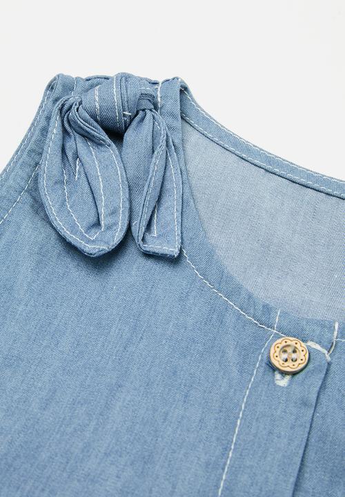 Pop Candy - Button down denim dress - blue