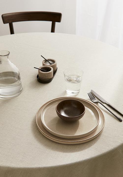H&M - Large stoneware plate - beige