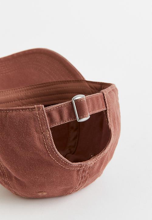 H&M - Washed-look denim cap - rust red