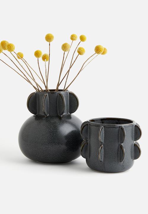 H&M - Reactive-glaze stoneware vase - black