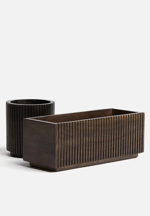 H&M - Wooden cutlery holder - brown
