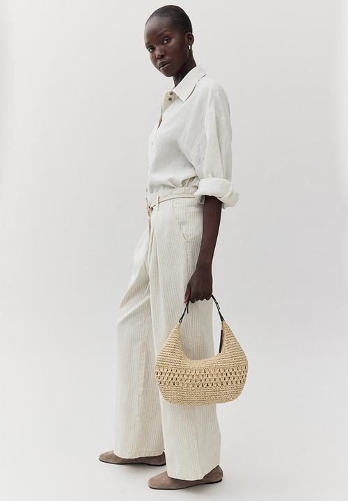 H&M - Straw shoulder bag - light beige