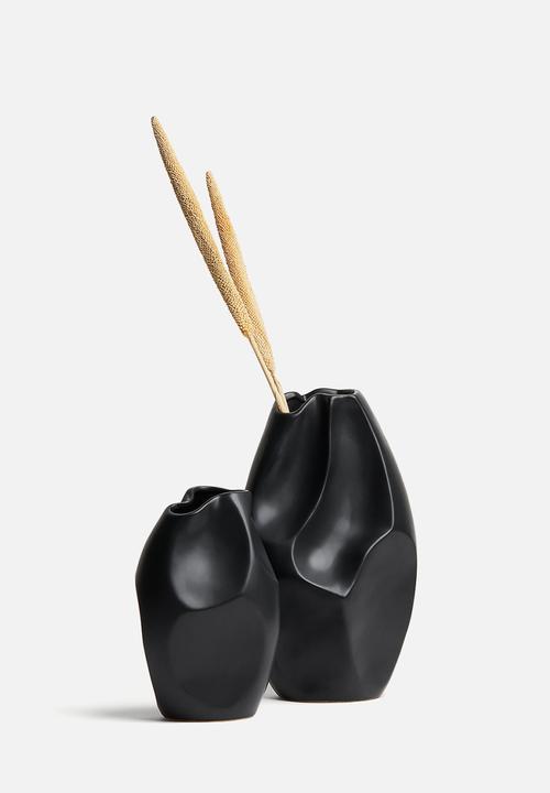 H&M - Tall stoneware vase - black