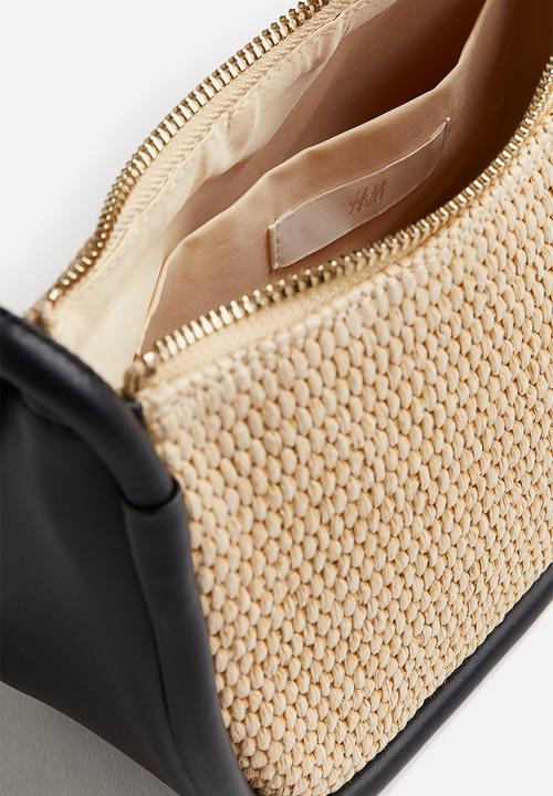 H&M - Crossbody straw bag - beige & black