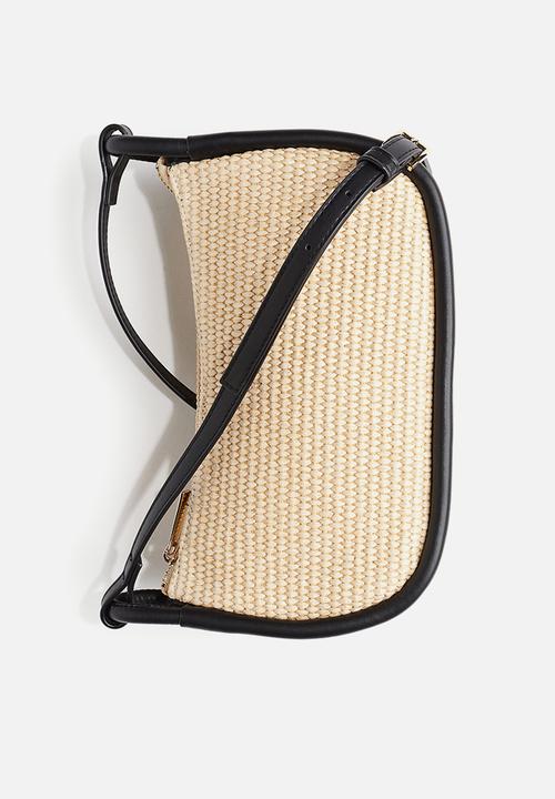 H&M - Crossbody straw bag - beige & black