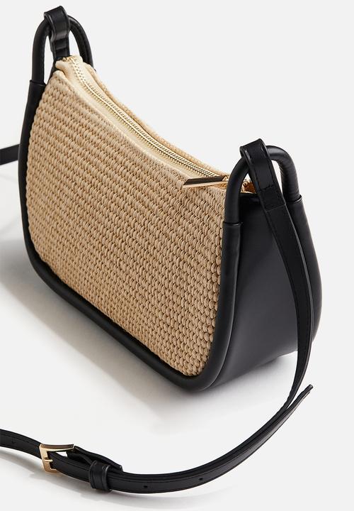 H&M - Crossbody straw bag - beige & black