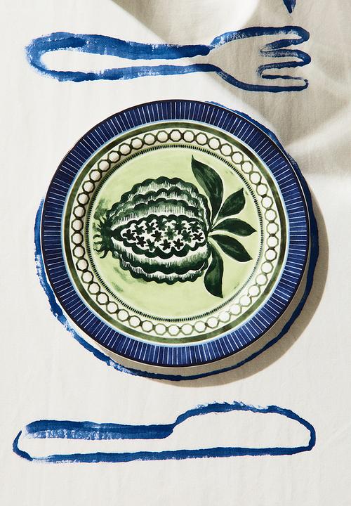 H&M - Porcelain mid plate - dark blue green
