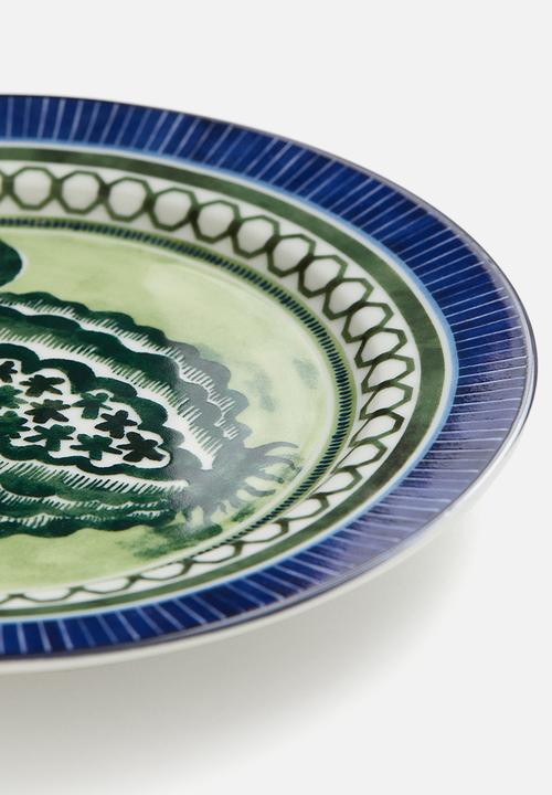 H&M - Porcelain mid plate - dark blue green